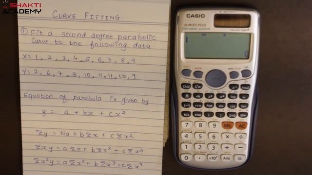 Curve Fitting :Curve Fitting A Parabola Using FX 991 ES+ смотреть онлайн