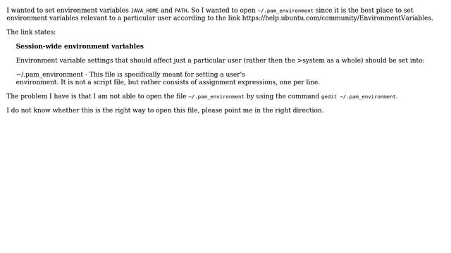Ubuntu: How to open ~/.pam_environment? смотреть онлайн