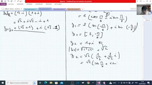 Exercice sur les nombres complexes et calcule de cos et sin angles non usuelles . смотреть онлайн