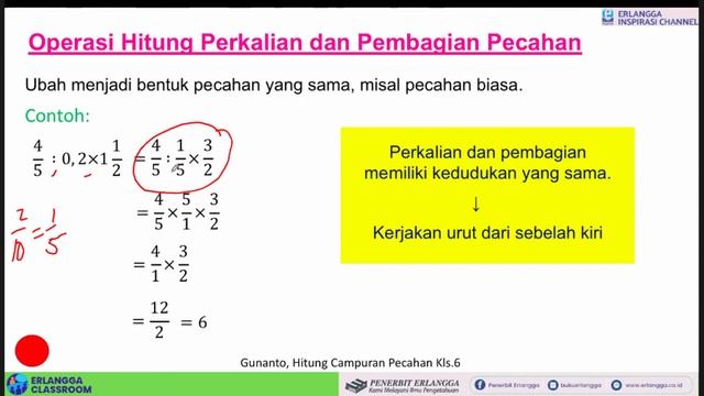 Erlangga Classroom | SD Kelas 6 Matematika "Operasi Hitung Pecahan" | Gunanto, M.Pd. смотреть онлайн