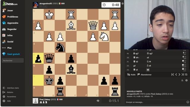 Mon adversaire ME MENACE un MAT en 2 et je ne l'ai pas VU !!! | Parties en ligne [3+0] #12 смотреть онлайн
