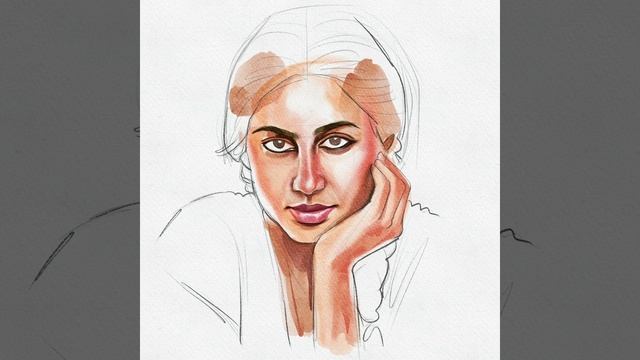 Remembering the unforgettable Smita Patil watercolour portrait by Illustrator Uday Mohite смотреть онлайн