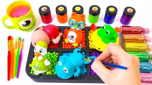 Для малышей мультики АСМР. Смешные игрушки. Разноцветные слаймы