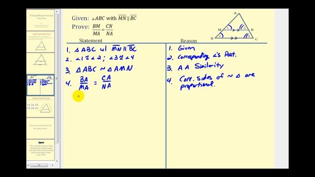 The Triangle Proportionality Theorem смотреть онлайн