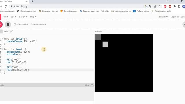 Кольори і текст в Processing смотреть онлайн