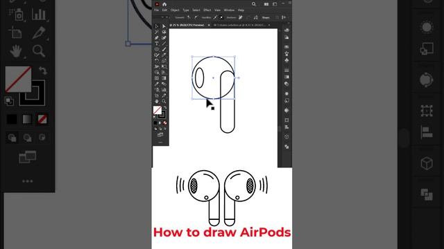 How to draw Air pods in Adobe illustrator beginner смотреть онлайн