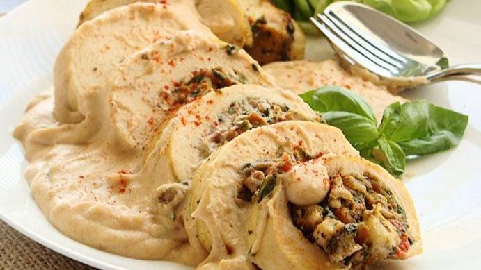 Куриные рулетики с грибами смотреть онлайн