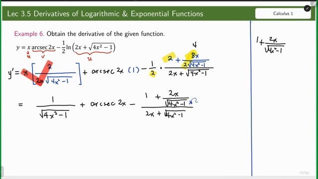 Lec 3.5.2 Derivatives of Logarithmic Functions (Part 2 of 2) смотреть онлайн