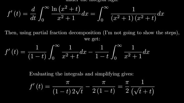 Feynman Integration Example 44 - Evaluating the Integral ln(x^4 + 1) / (x^2 + 1) from 0 to Infinity смотреть онлайн
