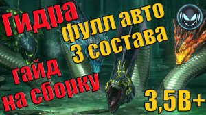 🐉Гидра фулл автобой 3 состава, гайд на сборку, общий урон 3,5В+ | Gray plays | Raid SL