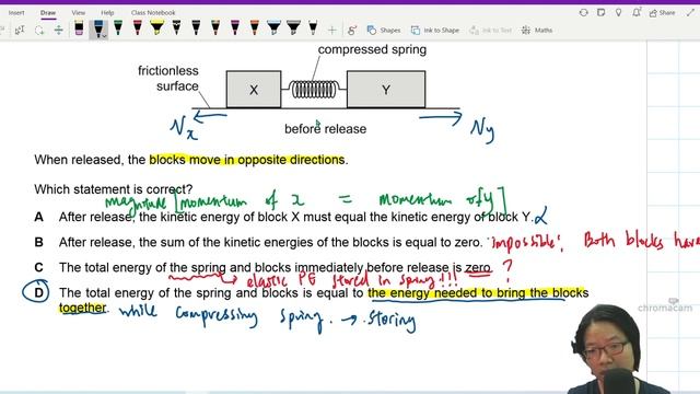 FM21 P12 Q15 Two Blocks with Spring Energy | Feb/March 2021 | Cambridge A Level 9702 Physics смотреть онлайн