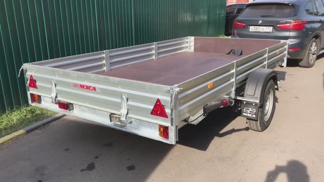 Легковой прицеп МЗСА 831133.111 с тормозами. Размер 3.5м на 1.8м смотреть онлайн