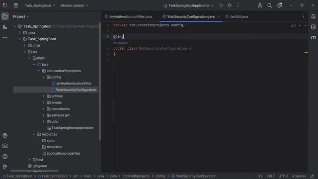 Task Management System with Spring Boot, Angular | Create a Web Security Config & JWT Auth class |# смотреть онлайн
