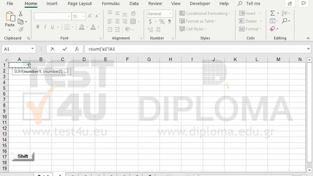 In the cell A1 of the active worksheet enter a formula to calculate the sum appearing in all the... смотреть онлайн