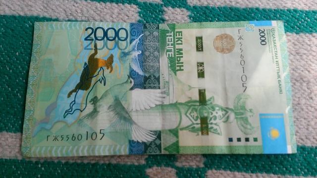 Три 5-ки и два Нуля у БАНКНОТЫ 2000 ТЕНГЕ в № серии ГЖ5560105 на пионерском одеяле 13-ого Июля смотреть онлайн