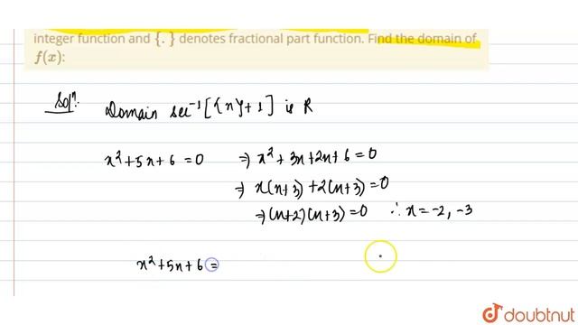 `f(x)=log_(5)(cos^(-1)sqrt(x^(2)+5x+6)+sec^(-1)[{x}+1]([.]` denotes greatest integer function смотреть онлайн