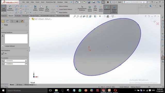 SolidWorks(සිංහලෙන්) - How To Draw Ellipse And Parabola (Lesson #09) | Solidworks Sinhala