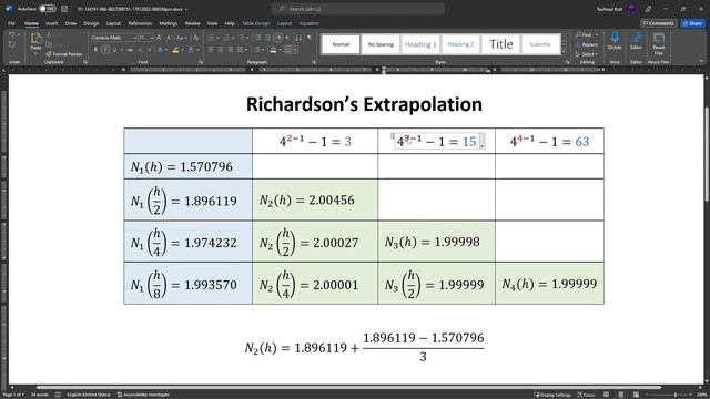 10.1 - Richardson's Extrapolation Table | Learn NA (Numerical Analysis) in One Night | URDU/HINDI смотреть онлайн