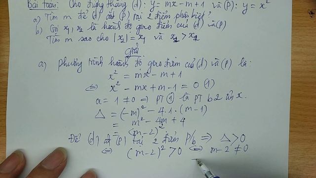 Bài toán liên quan pt bậc hai và Vi-ét смотреть онлайн