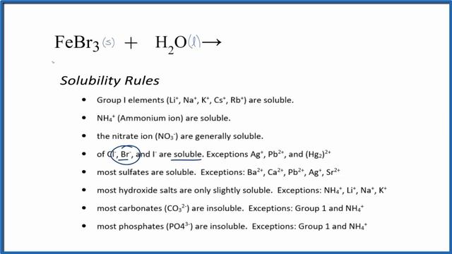 How to write the equation for Equation for FeBr3 + H2O смотреть онлайн