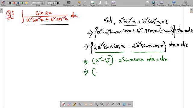 ∫ sin(2x)/(a²sin²x+b²cos²x) dx || Integration-6 || Integration Of Sin(2x)/(a^2 sin^2 x +b^2 cos^2 x смотреть онлайн