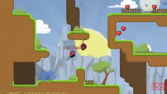 Пробег с другом по игре Teeworlds смотреть онлайн