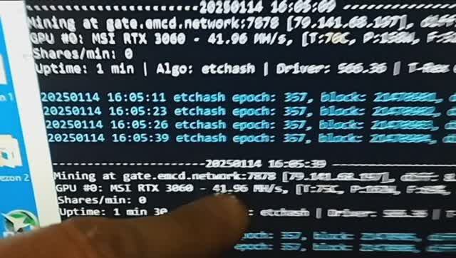 Проверка GeForce MSI 3060 12Gb на майнинг