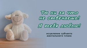 Ты ни за что не отвечаешь! Я тебя люблю! Исцеление субъекта ментального плана.