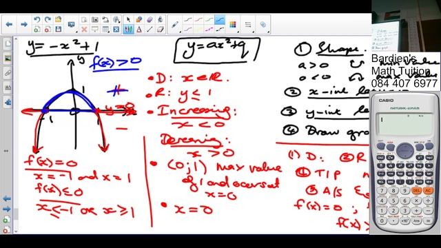 Gr 10 Functions 1 L5 Own (Sketching Parabola graphs and interpretation of parabola) смотреть онлайн