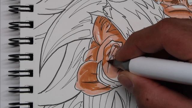 GOKU SUPER SS3 (DRAWING WITH MARKERS OHUHU & PRISMA COLOR. смотреть онлайн