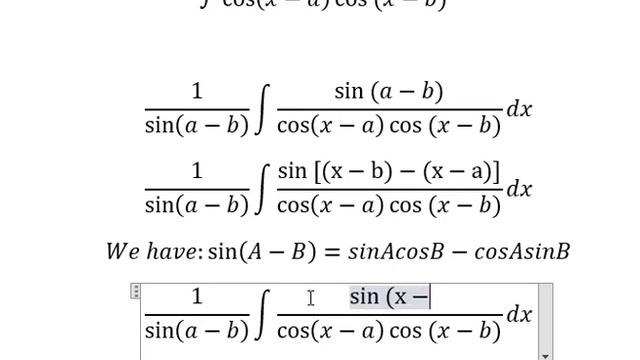 Calculus Help: Integral of ∫ 1/(cos(x-a)cos(x-b)) dx - Integration by trigonometric identities смотреть онлайн