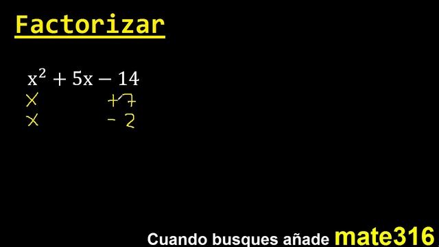 Factorizar x^2+5x-14 , factores primos , metodo de aspa simple y comprobacion смотреть онлайн