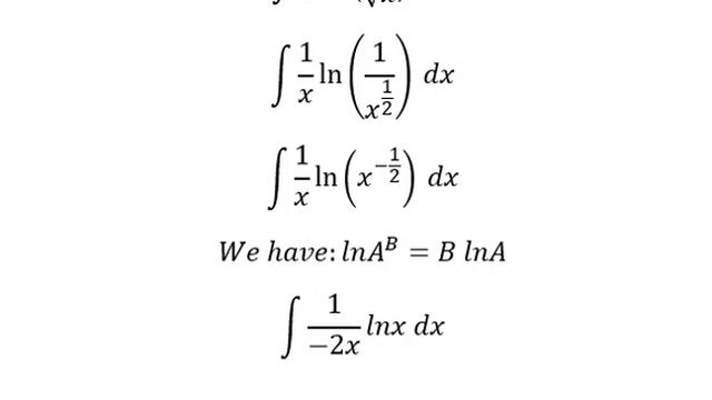 Calculus Help: Integral ∫ 1/x ln(1/√x) dx - Techniques - SOLVED - Integration by substitution смотреть онлайн