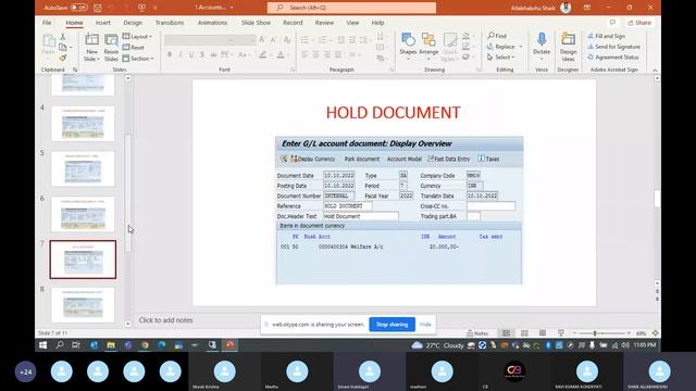 Park Document & Hold document in SAP- SAP FICO Training in telugu-SAP FICO Course in Telugu-Chanu смотреть онлайн