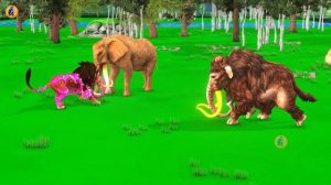 Woolly Mammoth Mastodon vs Dinosaur Attack Tiger Cub Cow Elephant Saved By Big Bull vs Monster Lion
