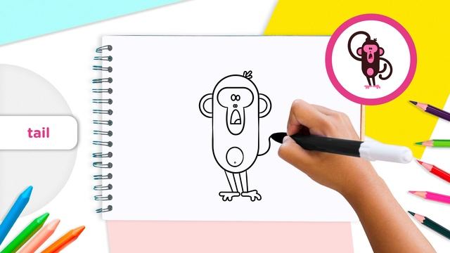 How to draw a MONKEY 🐒🎨| Drawing for kids | #CRAFTS by Lingokids смотреть онлайн