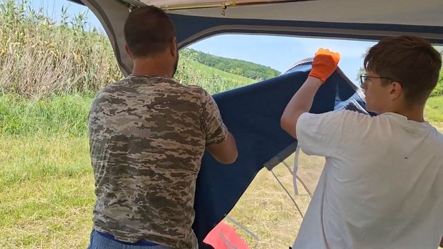 Установка палатки к каравану TEC 430