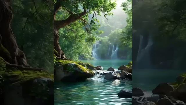 Самые красивые водопады. Релаксация. Нейросеть. смотреть онлайн