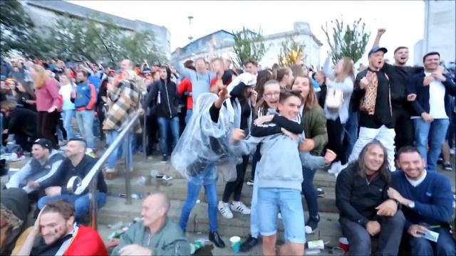 Wales fans celebrate win against Belgium at the UEFA Euro 2016 France смотреть онлайн