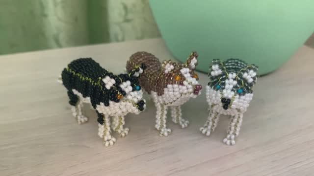 Хаски из бисера / собака из бисера / объёмное бисероплетение / фигурки из бисера / из бисера смотреть онлайн