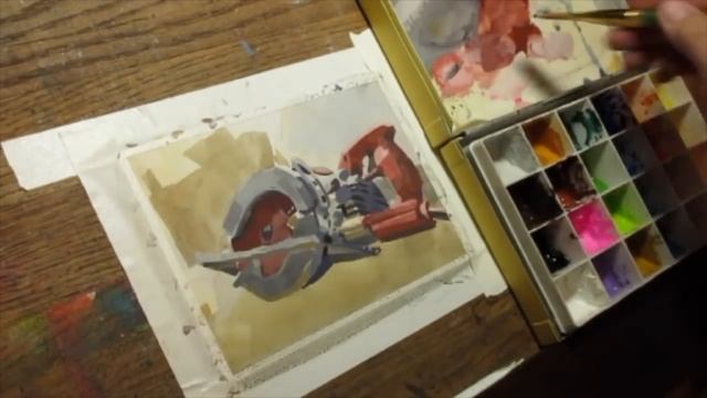 Gouache Painting Demo: Skilsaw Mag 77 | Cotton-Candy Underpainting смотреть онлайн