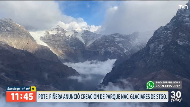 Presidente Piñera detalla la creación del Parque Nacional Glaciares de Santiago | BDAT смотреть онлайн
