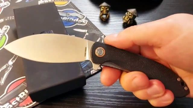 Складной нож Vosteed Nightshade LT, сталь Nitro V, сатин, рукоять черная микарта