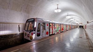 Поездка по Кольцевой линии на Новогоднем составе 81-775 "Москва 2020" ("Снеговик") - 04.01.2025