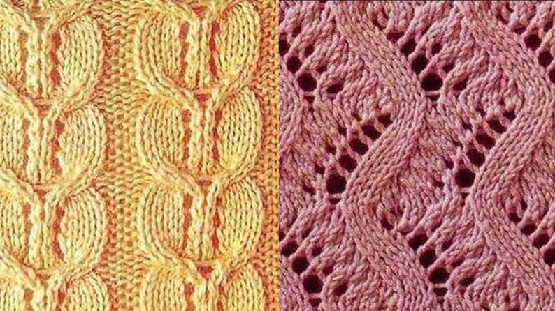 Красивые узоры спицами со схемами в копилку смотреть онлайн
