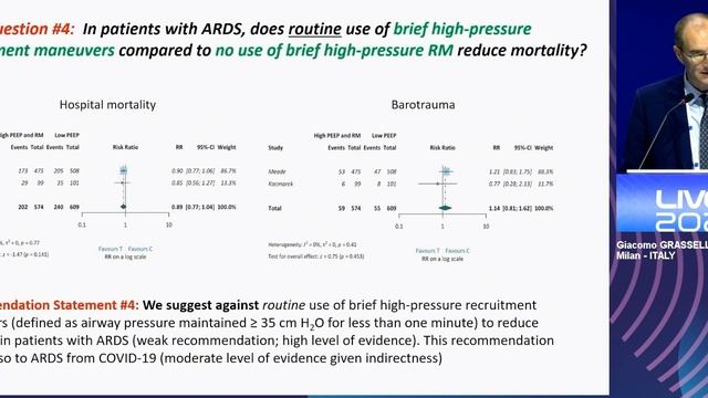 PEEP, Recruitment manoeuvres and ECMO Giacomo Grasselli (ESICM 2023)