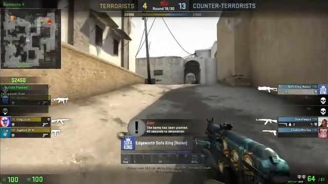 Cs:go Bizon Ace on Dust 2 смотреть онлайн