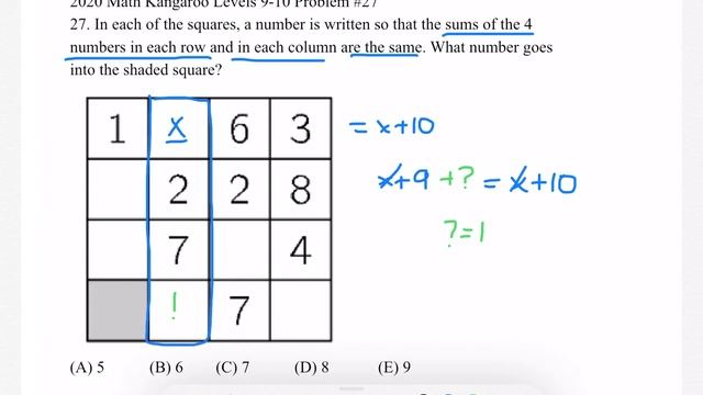 2020 Math Kangaroo Levels 9-10 Problem #27 смотреть онлайн