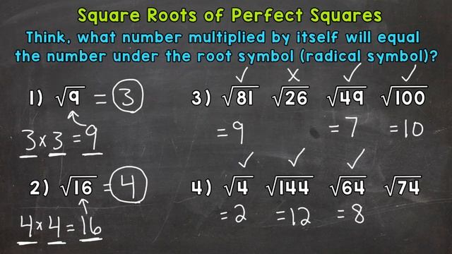 Square Roots | Intro, Perfect Squares, and Simplifying | Math with Mr. J смотреть онлайн