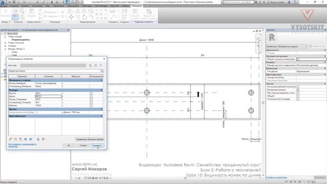 [Курс «Autodesk Revit Семейства: Продвинутый уровень»] Видимость ножек по длине смотреть онлайн